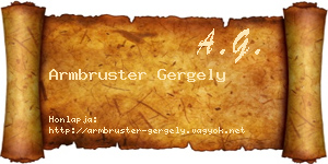 Armbruster Gergely névjegykártya